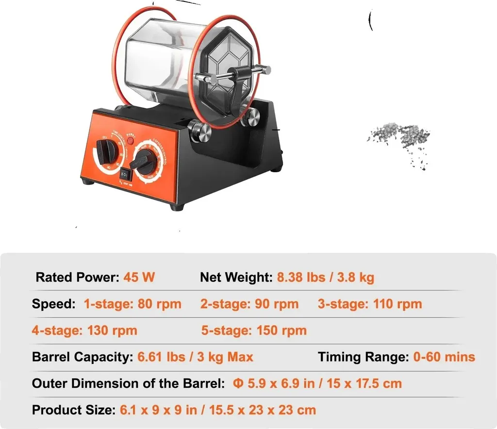 Polisseuse bijoux rotative 3kg pour éliminer les rayures et l'oxydation