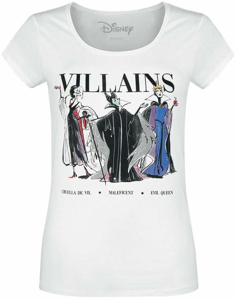 Disney T-Shirt Damen Villains weiß S