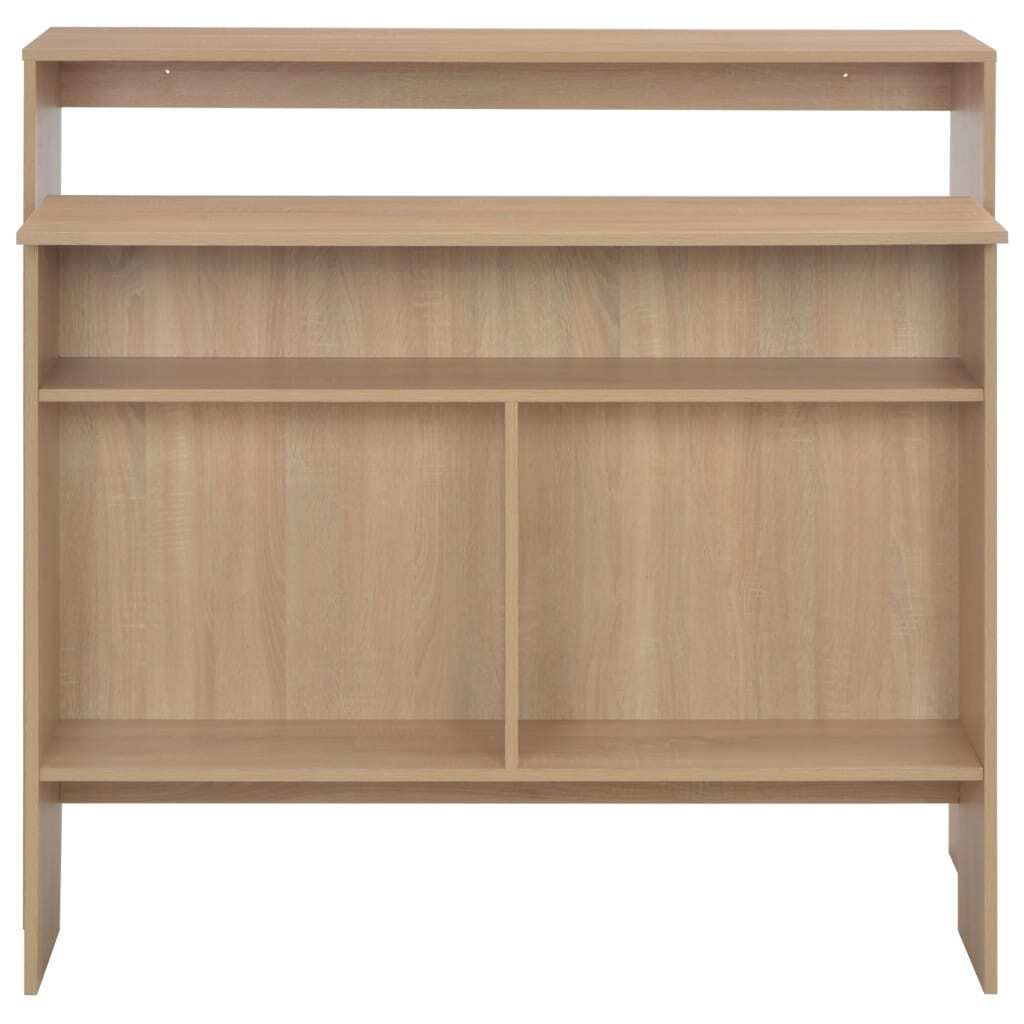 vidaXL Barový stôl s 2 doskami dubový vzhľad 130x40x120 cm Obrázok produktu 