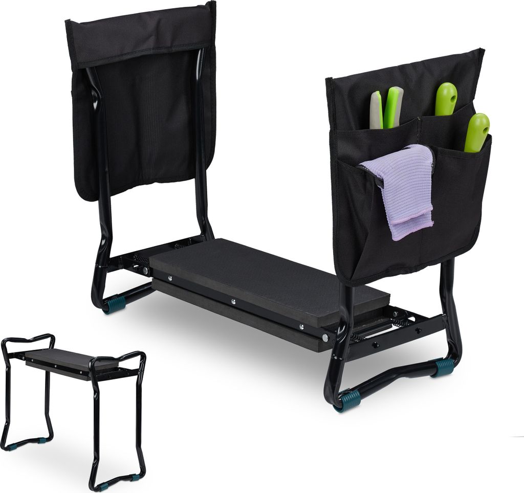 Relaxdays Ławka ogrodowa do klęczenia, składana, do 150 kg, Zdjęcie produktu 