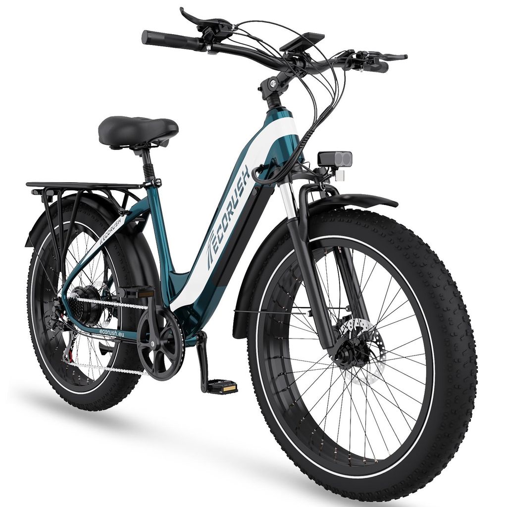 ECORUSH ECO R3 E Bike, Elektrofahrräder mit 26 * 4.0 Breite Reifen, E-Bike 48V 20Ah Lithium-Ionen-Akku, 250W. NFC, E Mountainbike für Damen und H...