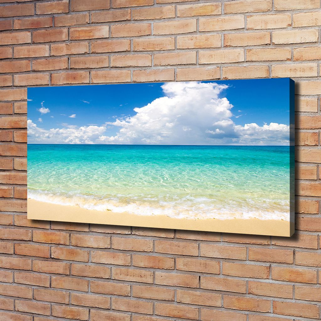 Tulup Leinwandbild - 120x60 cm - Wandkunst - Drucke auf Leinwand - Leinwanddruck - Landschaften - Blau - Paradiesstrand