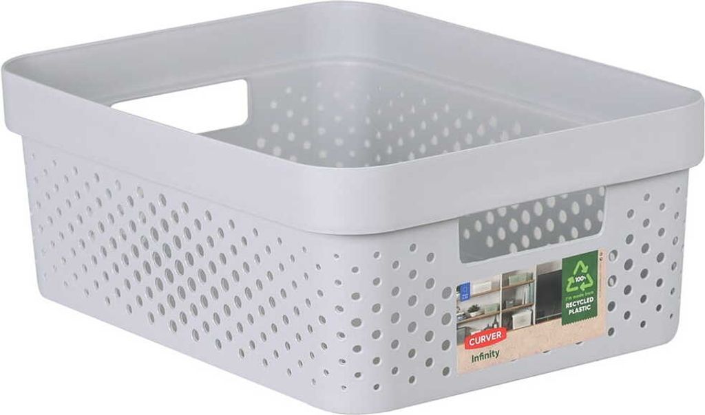 Úložný box INFINITY 11l s vekom sivý perforovaný Obrázok produktu 5