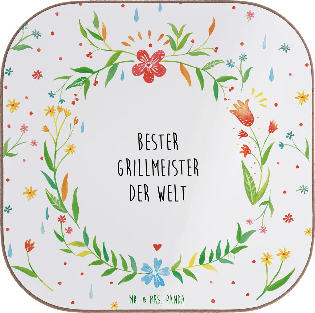 Mr. & Mrs. Panda Untersetzer für Gläser Grillmeister - Weiß Produktbild 