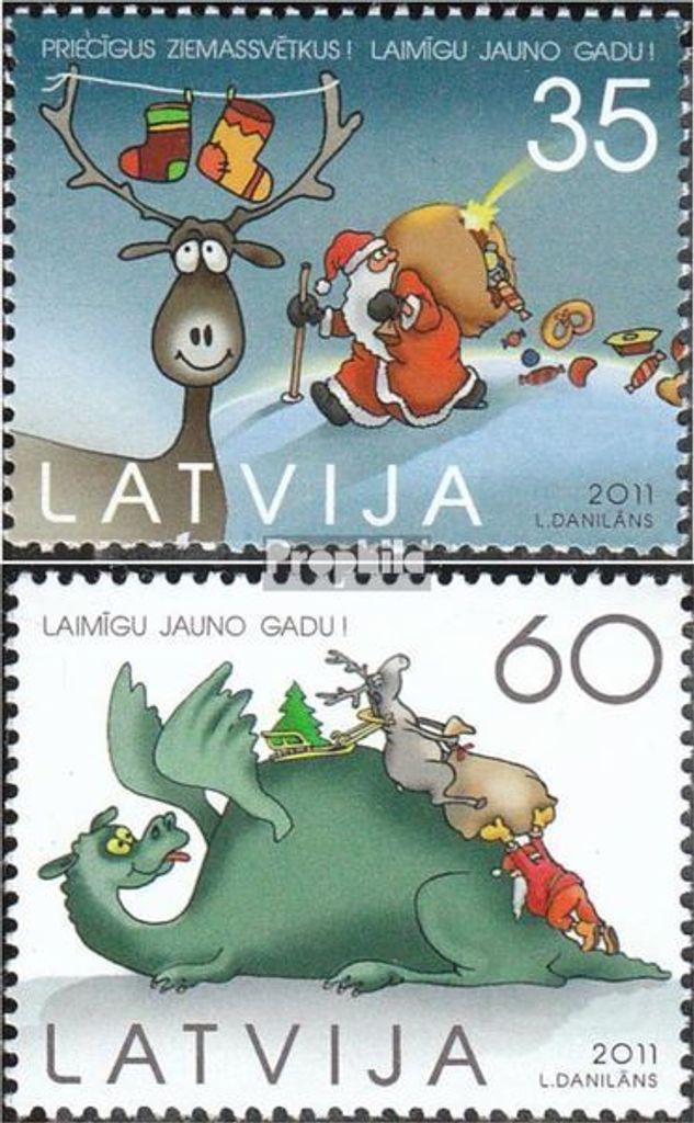 Briefmarken Lettland 2011 Mi 822-823 (kompl.Ausg.) postfrisch Weihnachten