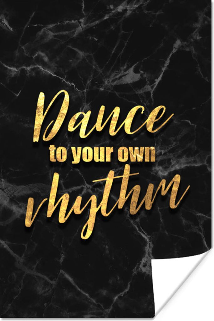 MuchoWow Poster Zitate - Tanz - Gold 80x120 cm - Papierdruck