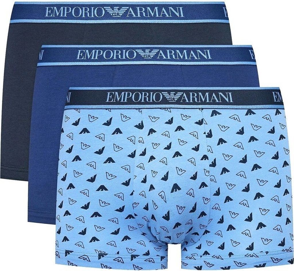 Emporio Armani 3 Pack Trunk Herren Boxer Unterwäsche 112130 4F717 75336