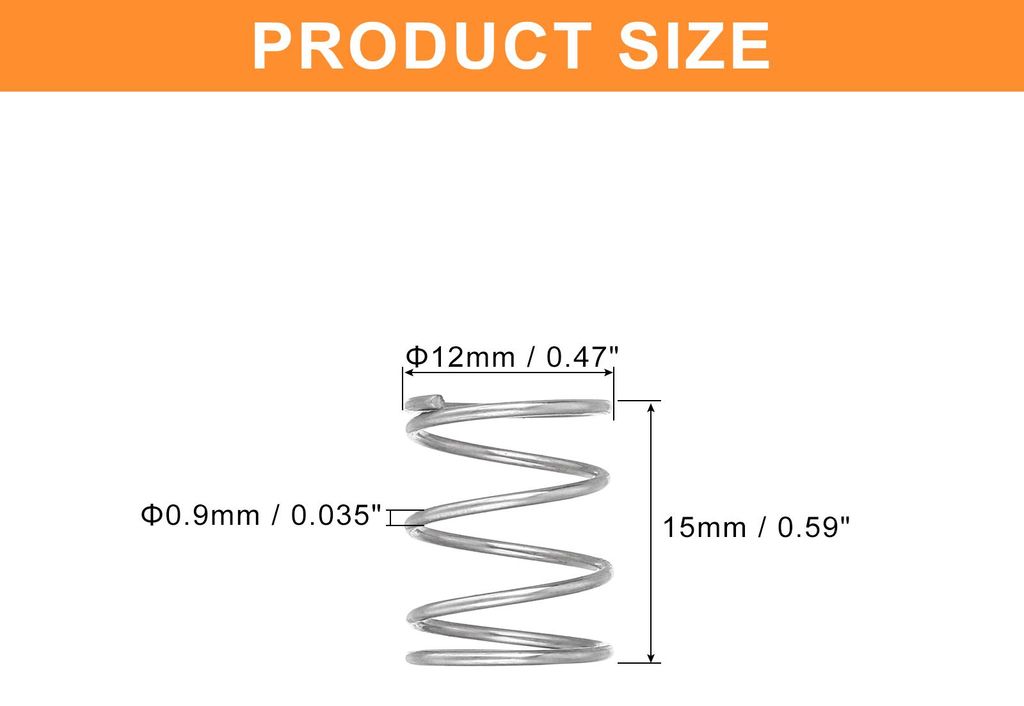 5 Stš¹ck Druckfeder, 0.9 x 12 x 15 mm Druckfedern Feder Federn Zugfeder Zugfedern Spring Spiralfeder Spiralfedern Sprungfeder Stahlfeder 304 Edel...