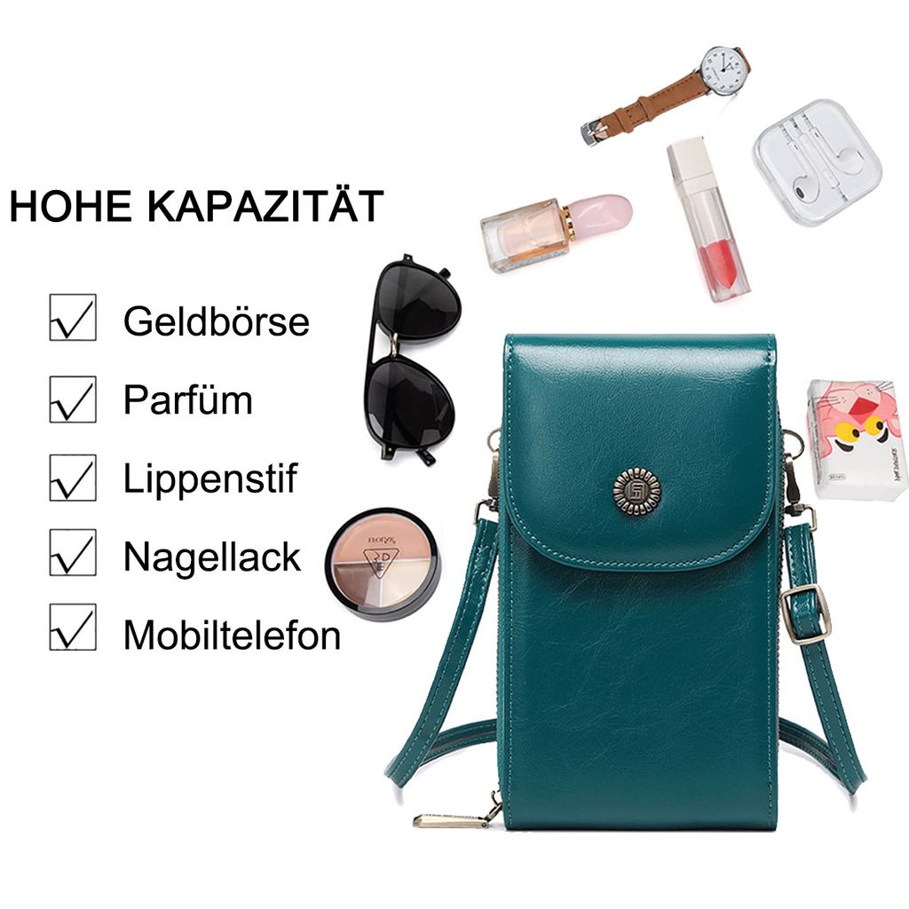 Handy Umhängetasche, Handytasche mit Geldbörse zum Umhängen