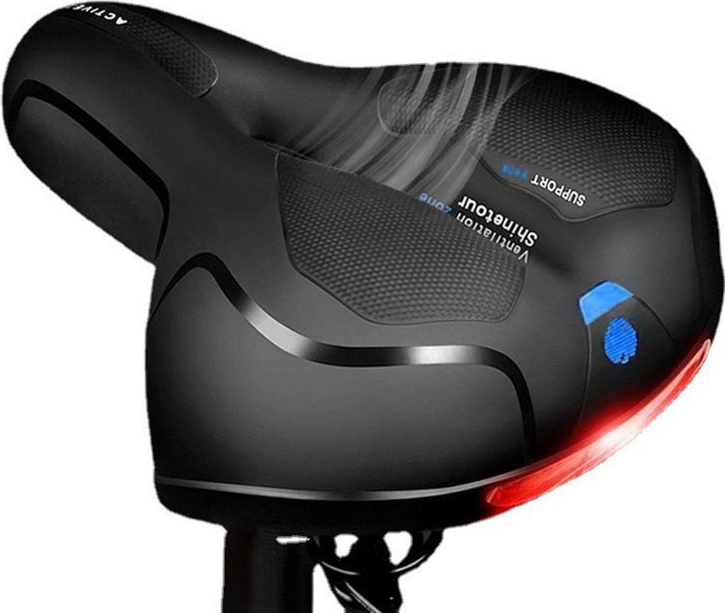 Fahrradsitz Bequemes und atmungsaktives Fahrradsattelkissen Wasserabweisend mit doppelter Stossdaempfung fuer MTB Mountain Road Bike