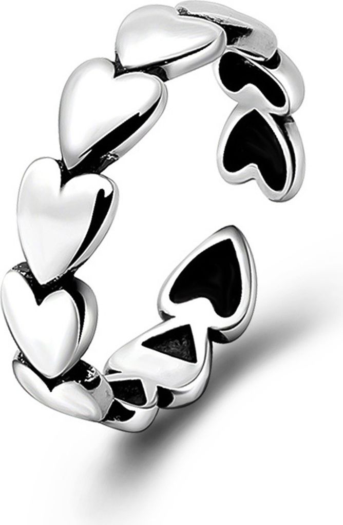 Frauen Ring Öffnung Einstellbar Retro Elegante Silber Farbe Geschenk Nichtallergisch Kleine Liebe Herz Finger Ring Mode Schmuck