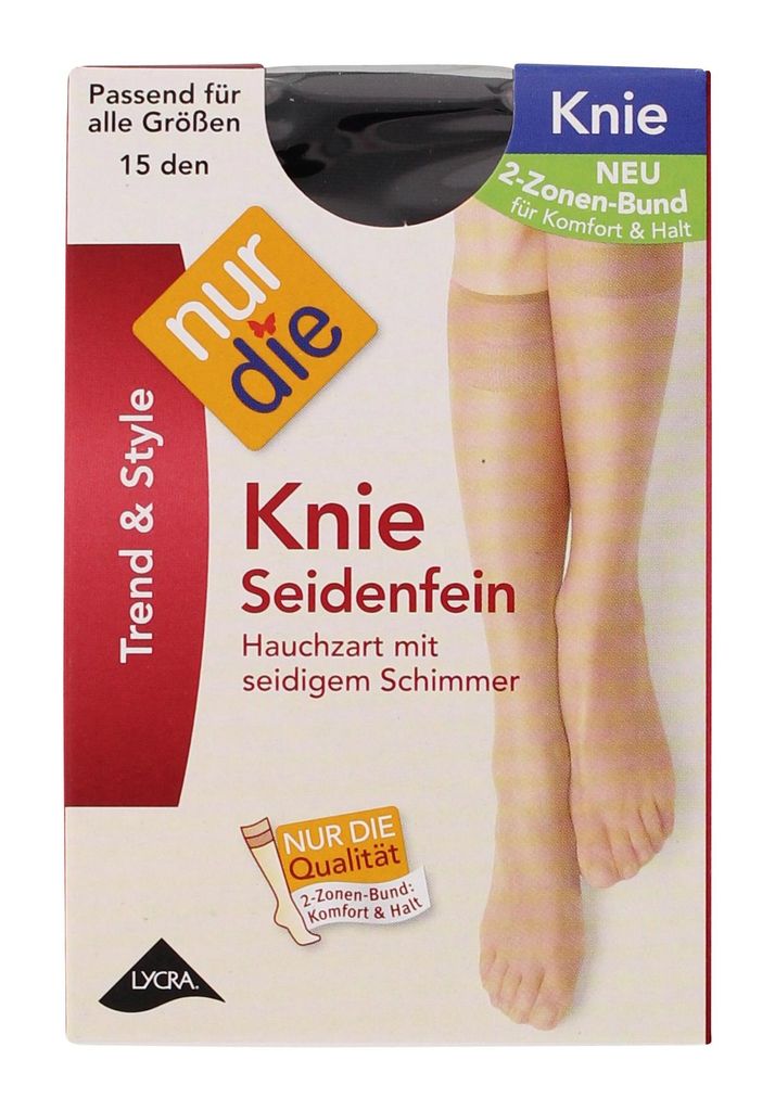 NUR DIE Kniestrümpfe Seidenfein 15 DEN - schwarz - one size