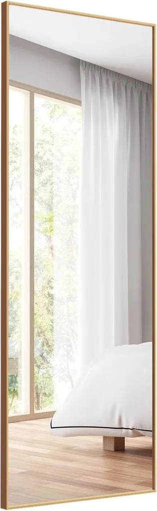 Miroir psyché doré 56x150 cm pour chambre et dressing montage mural