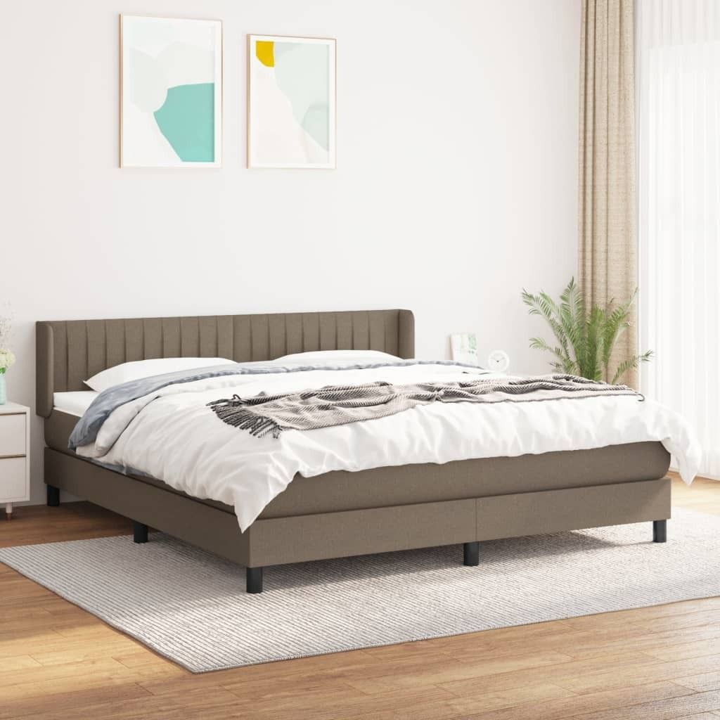 Maison Exclusive - Boxspringbett mit Matratze Taupe 160x200 cm Stoff