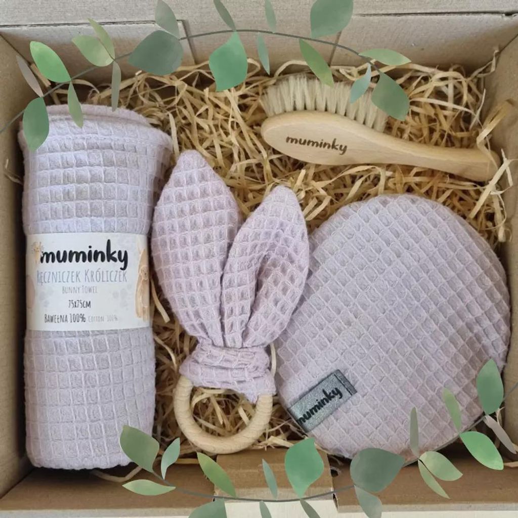 Muminky | Geschenkset für Neugeborene - 100x100 cm - Rosa - Natürliche Materialien - Praktisch und stilvoll