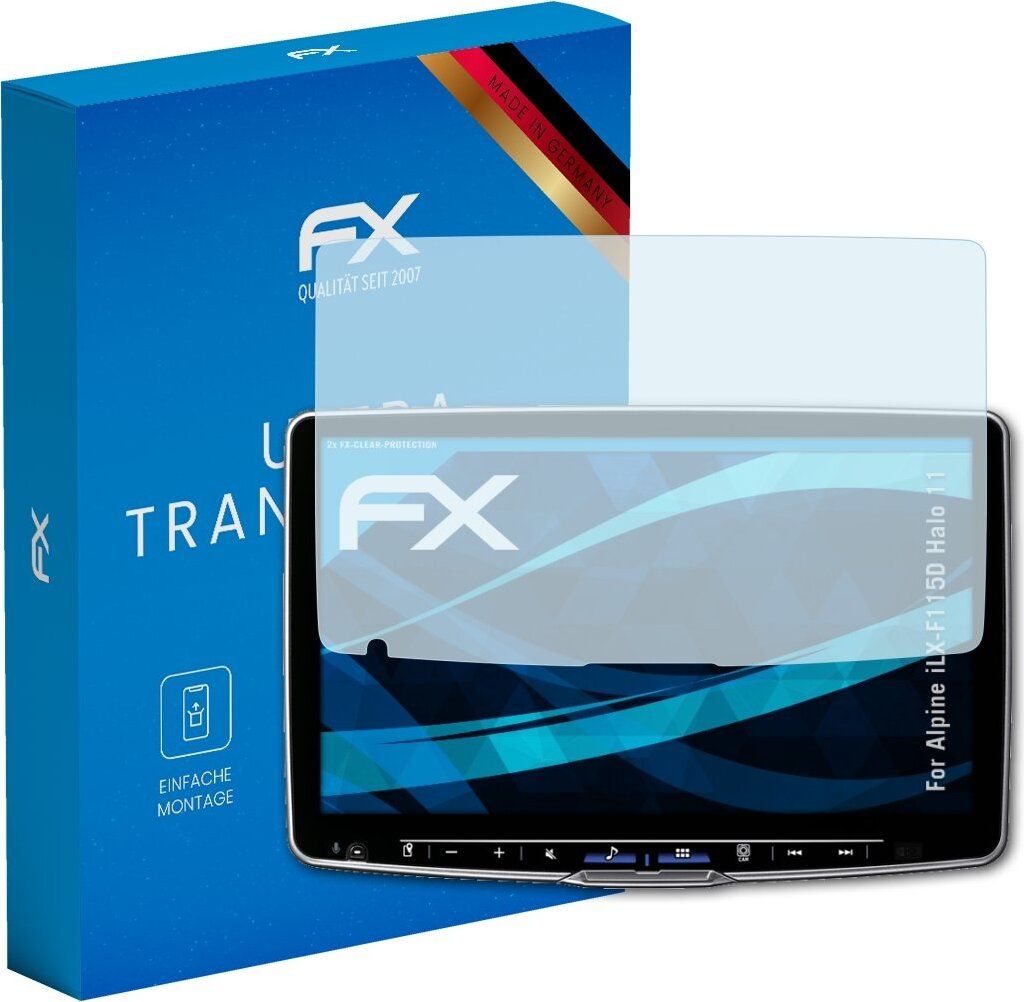 atFoliX FX-Clear 2x Schutzfolie kompatibel mit Alpine iLX-F115D (Halo 11) Displayschutzfolie