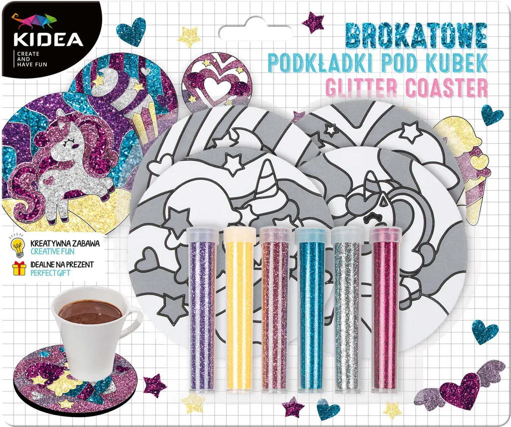 Kidea Set Timbri Glitterati Mondo delle Fiabe: Kit Creatività Bambini