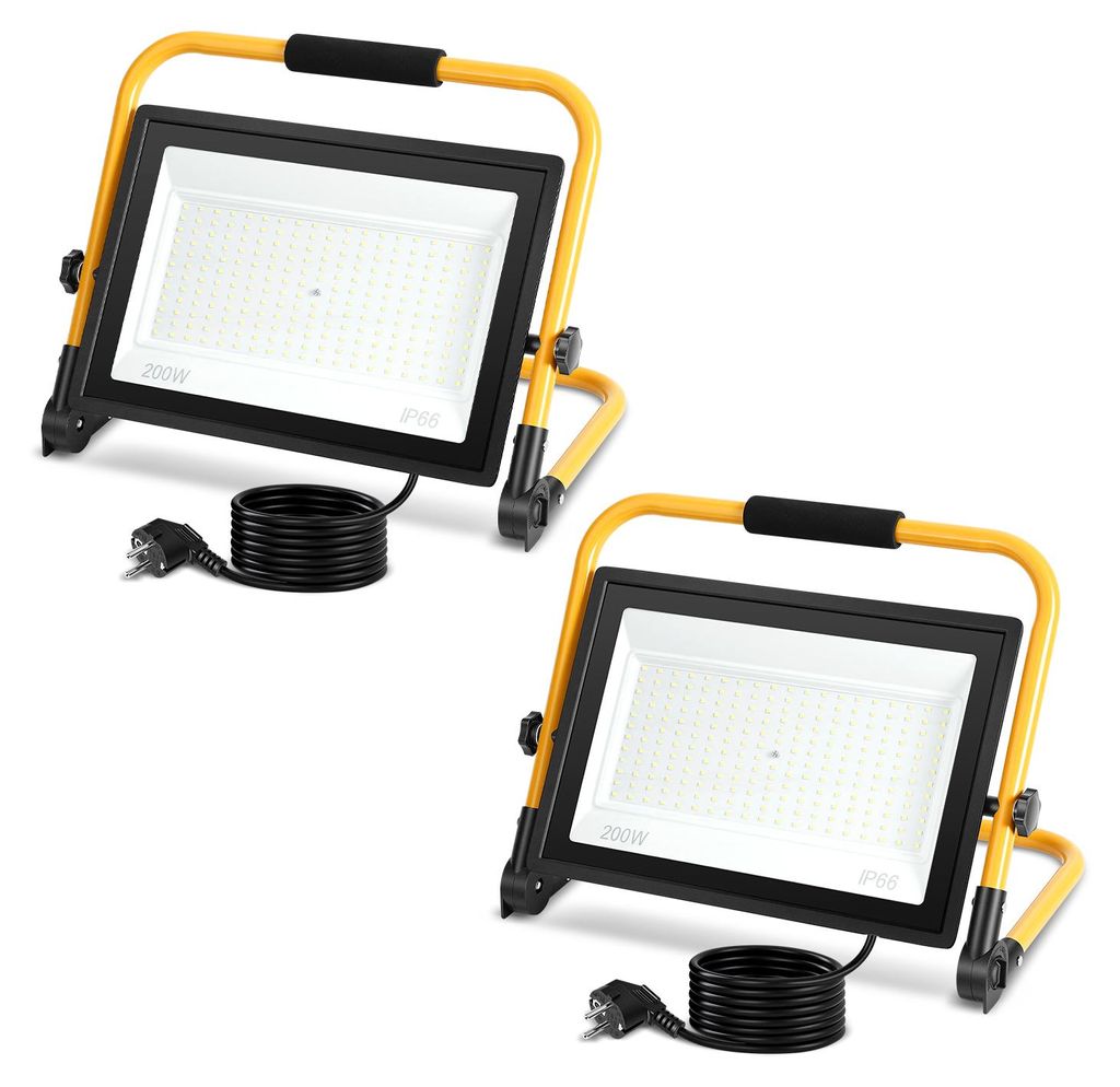 Ikodm, 2 projecteurs LED de construction, 200W, 16000 Image du produit 