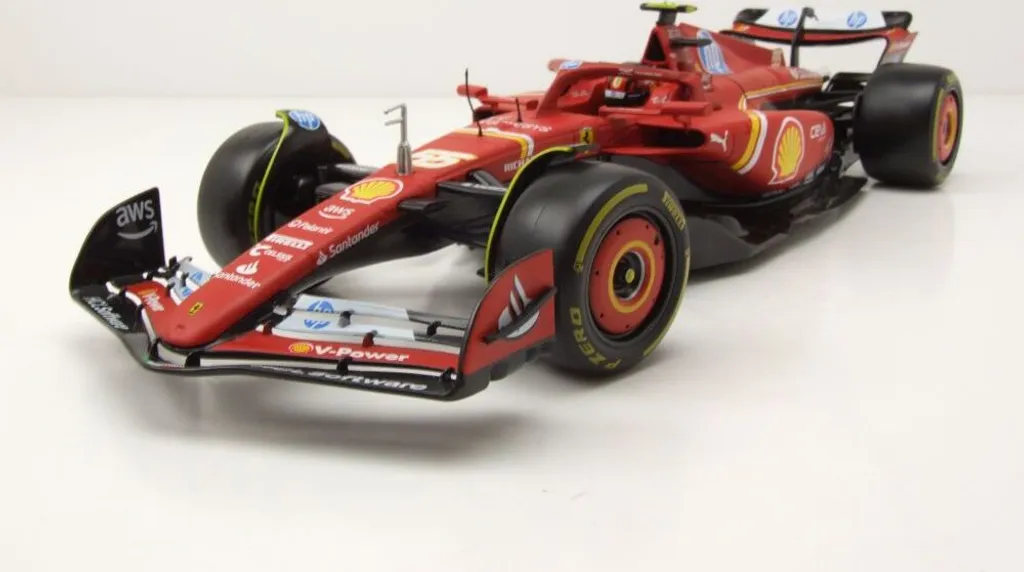 Bburago 16815S Ferrari SF-24 #16 F1 Imola 2024 Carlos Sainz Rouge 1:18