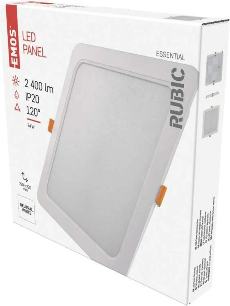 Risparmia con LED EMOS ZD2452 RUBIC: 24W Alta Efficienza 4000K