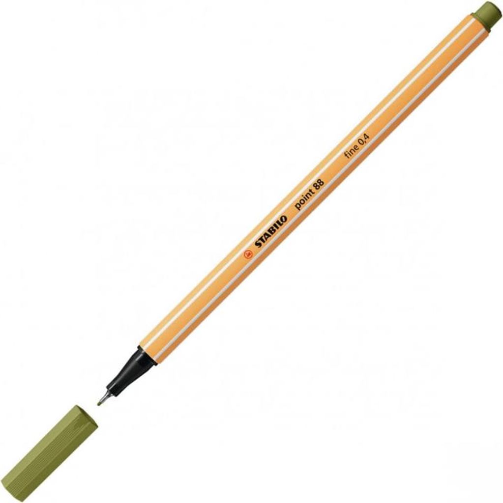 STABILO point 88, Grün, Grün, Orange, Hexagonal, Mud green, Metall, 0,4 mm