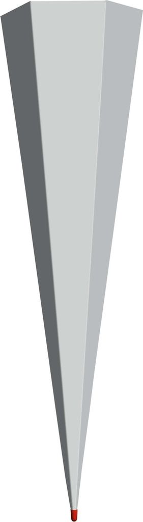 Roth blank grigio, senza chiusura, 100 cm, angolare, punta Immagine del prodotto 