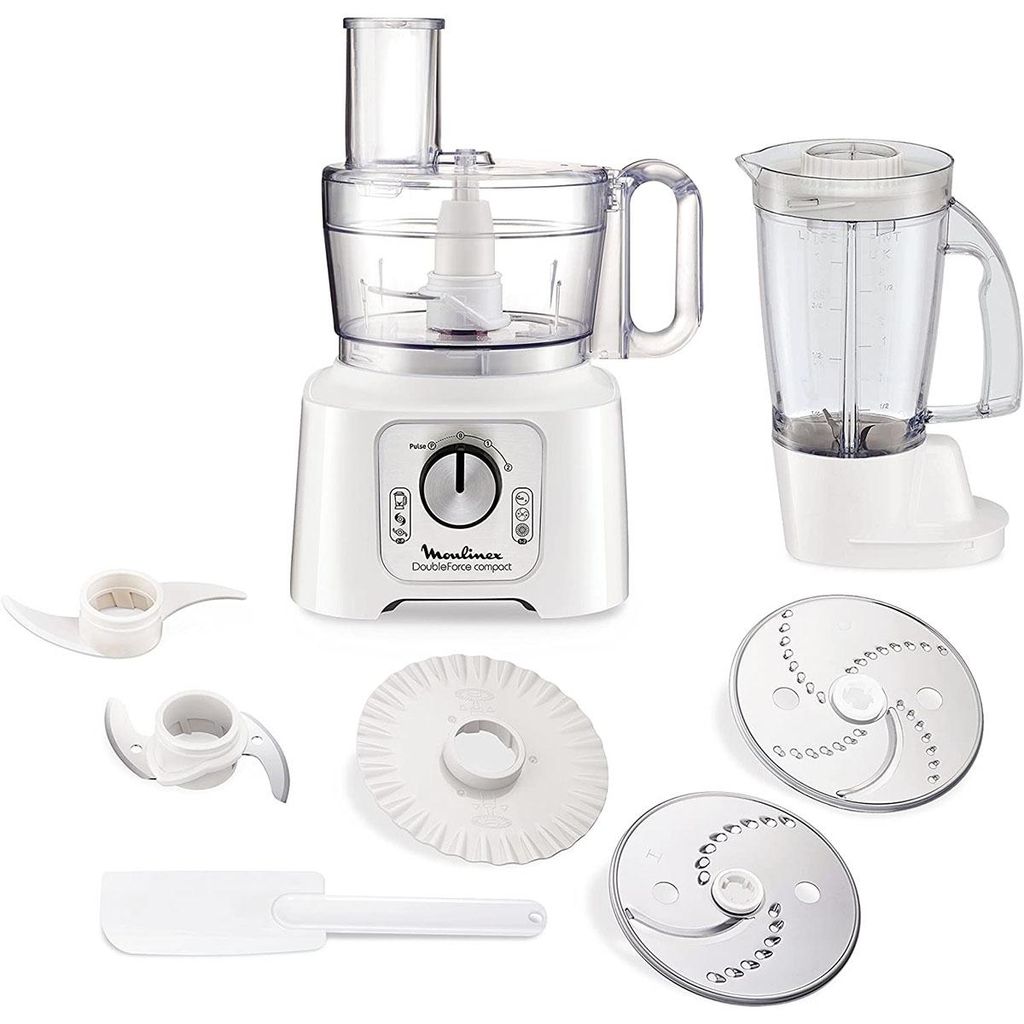Moulinex FP5441, 2,2 liter, Wit, Zilver, Grijs, Draaibaar, Productafbeelding 