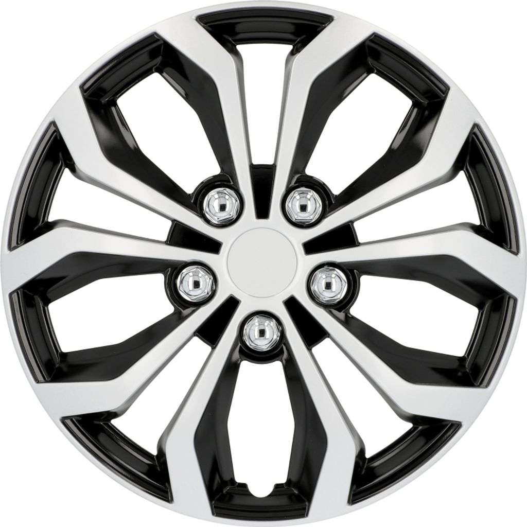 CARTREND Radzierblende Daytona 14 silber-schwarz 4x Produktbild 