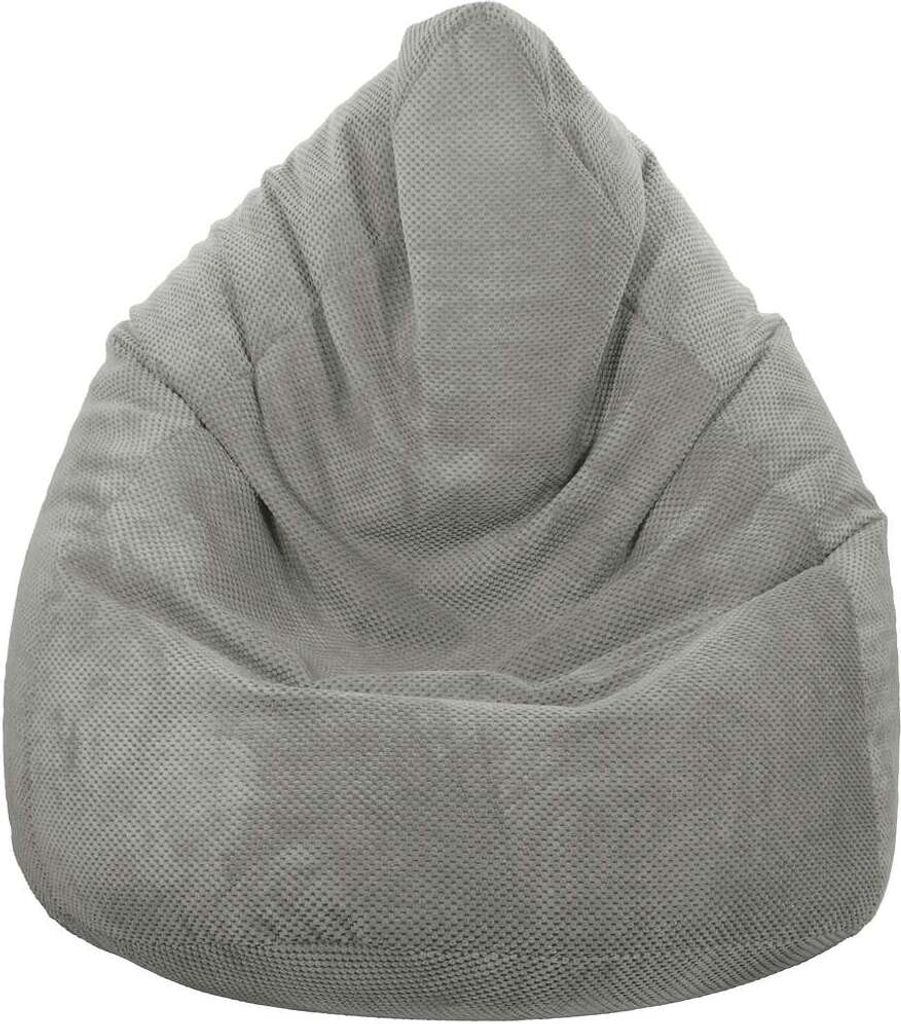 A grey beanbag chair.