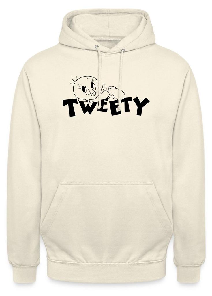 Spreadshirt Looney Tunes Tweety Ausmalmotiv Uni Hoodie, S, Vanille-Milchshake