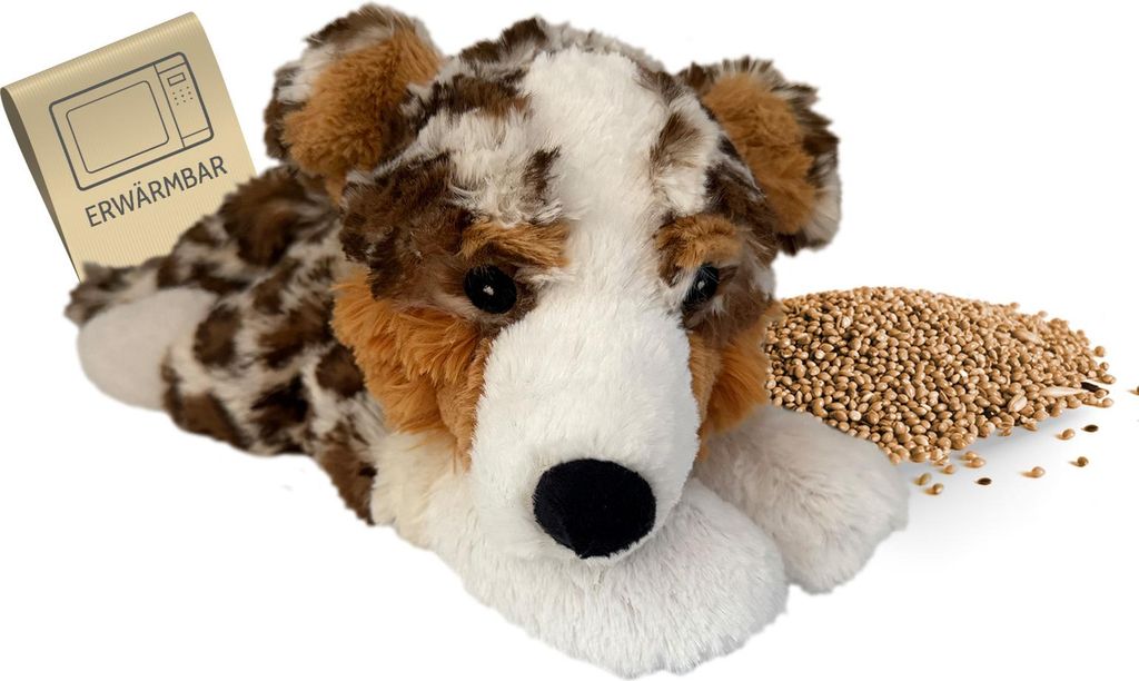 Habibi Plush Classic Wärmetier Australian Shepherd Kuscheltier Wärmekissen