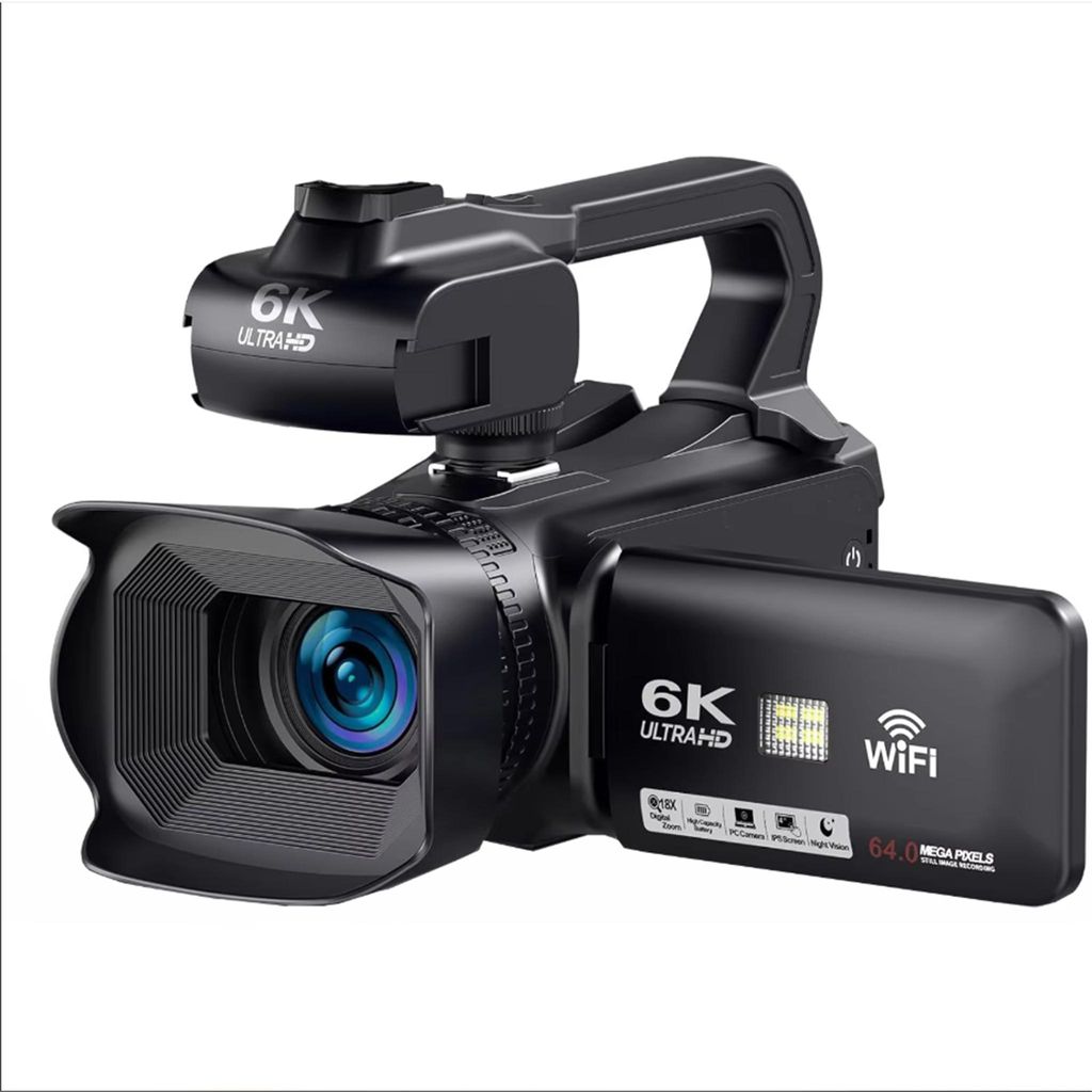 Live Streaming Vlog 6K Kamera 18X Digital Zoom 64MP IR Nacht UHD 4.0 IPS Touchscreen WIFI Professionelle Videokamera
