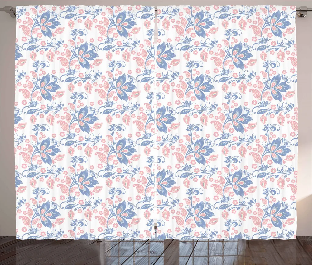 Tenda Design Floreale Rosso Corallo ABAKUHAUS 280x245 cm Universale