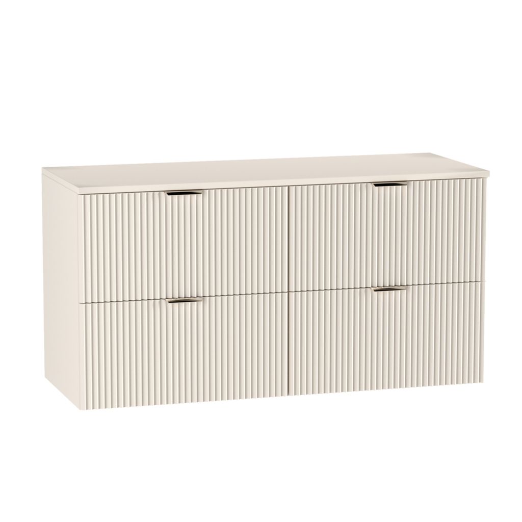 WENA Szafka pod umywalkę 120 cm, ryflowane fronty, metalowe Zdjęcie produktu 