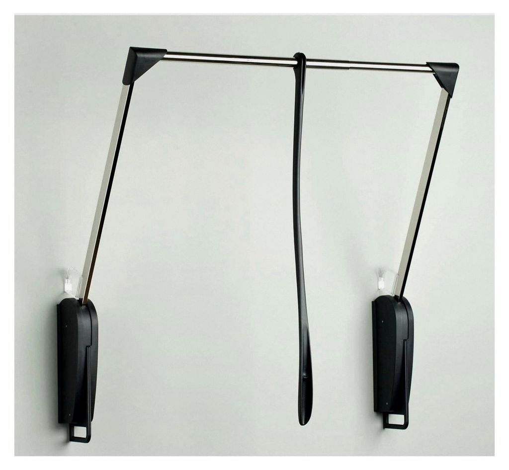 Kleiderlift Innominato Wandmontage ausziehbar, 620-950mm, Tragkraft 8kg, Kunststoff/Stahl schwarz/vernickelt