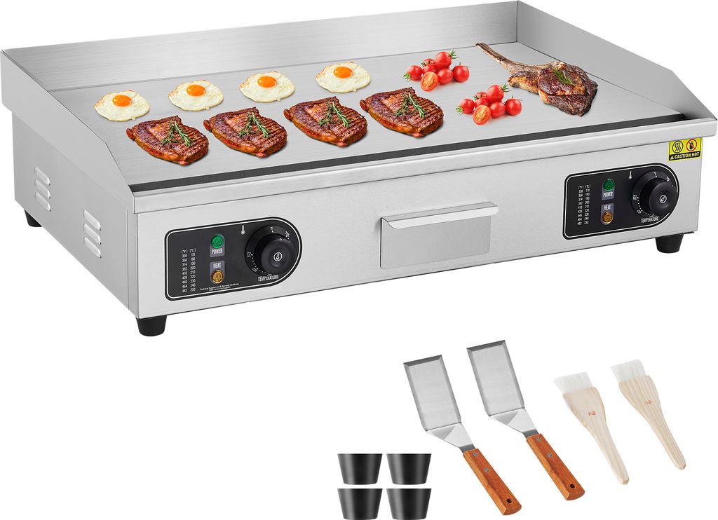 VEVOR Gril électrique commercial, 4400 W, plaque de gril Image du produit 