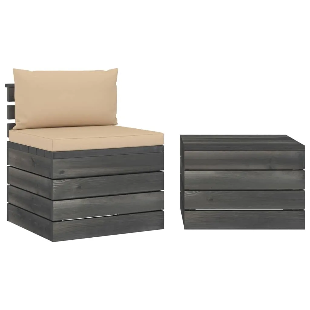 Set Lounge Esterno 2 Pezzi Pallet Design | Pino Selezionato e Cuscini Luxury