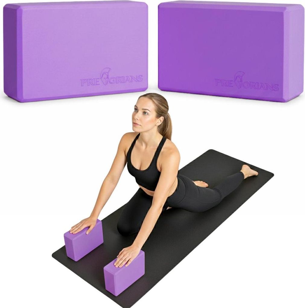 Yoga block 2 er Set für Gymnastik Fitness Handstand Stretching Pilates Violett