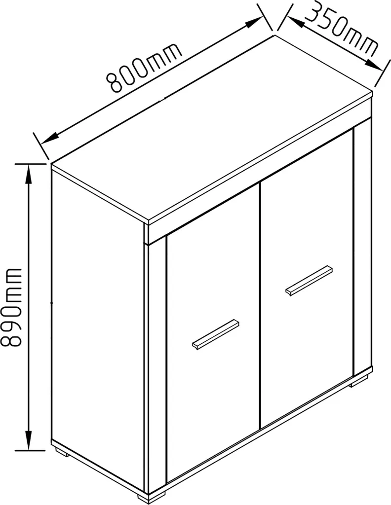 Meuble de rangement 2 portes Usilo VCM commode compacte design épuré - 5