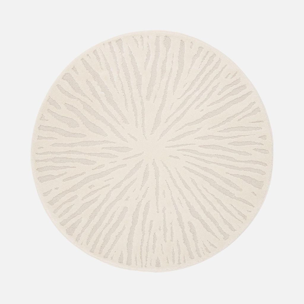 sweeek - Runder Teppich Ø160cm cremefarben - Creme Produktbild 