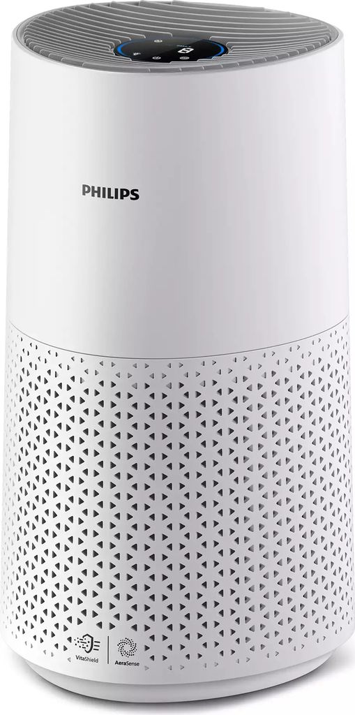 A white Philips air purifier on a white background.
