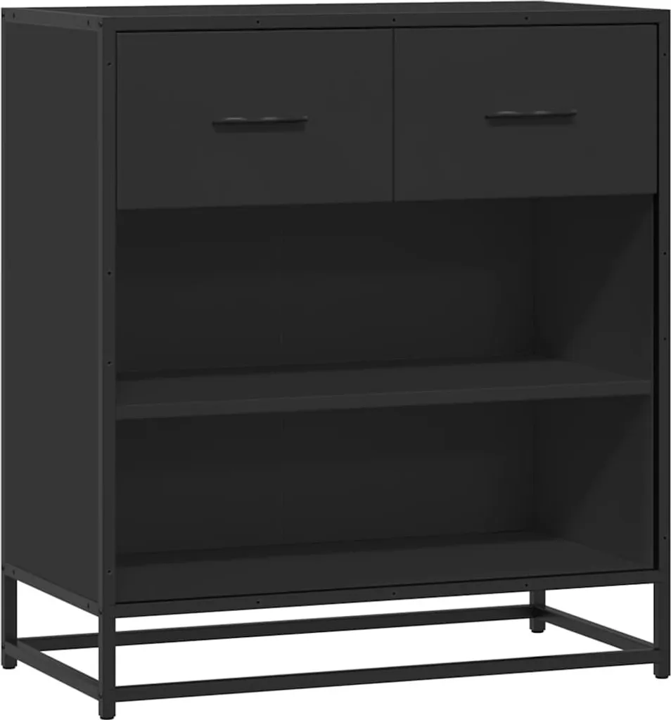 SYFAX™ Credenza Rovere Nera 68x35x76 cm in Legno Multistrato