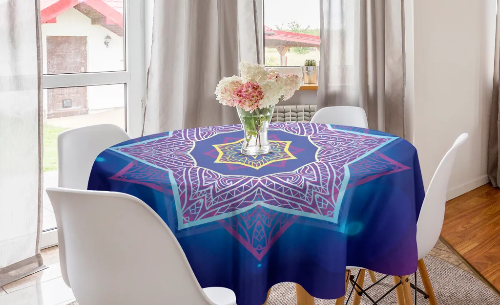 Tovaglia Circolare Mandala 150cm ABAKUHAUS - Decorazione Cucina Boho