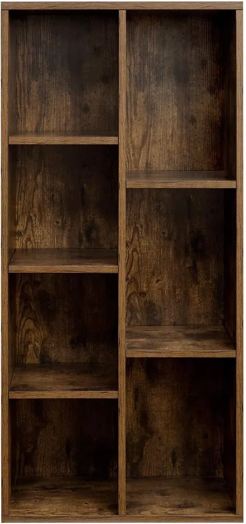 Meuble de Rangement Bibliothèque 7 Compartiments Ouverts Marron Rustique - 2