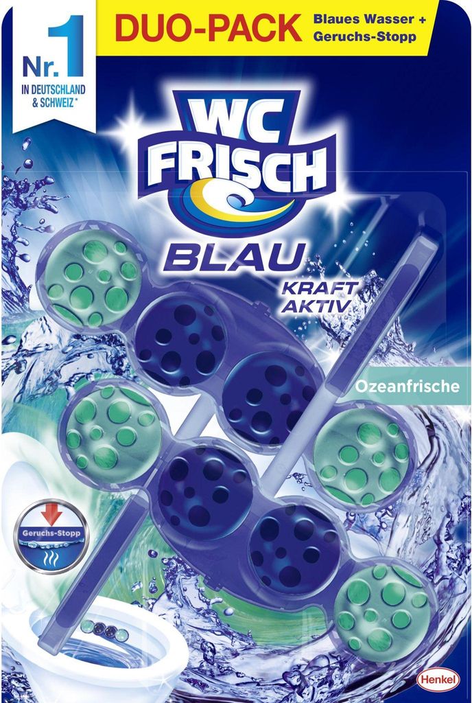 WC FRISCH Kraft Aktiv Klo Stein Blauspüler Ozeanfrische Produktbild 
