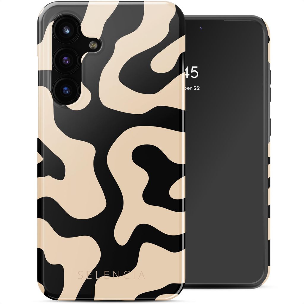 Selencia Vivid Back Cover Samsung Galaxy S25 FE - Art Wave Black