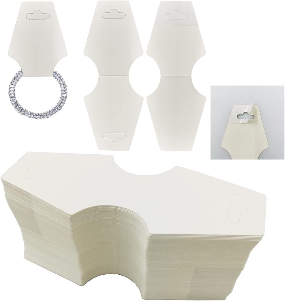 200 Stück Halsketten Display Karten Armband Display Karten,Selbstklebend Schmuck Verpackung Karte für Halsketten, Armbänder, Haarband Display (W...