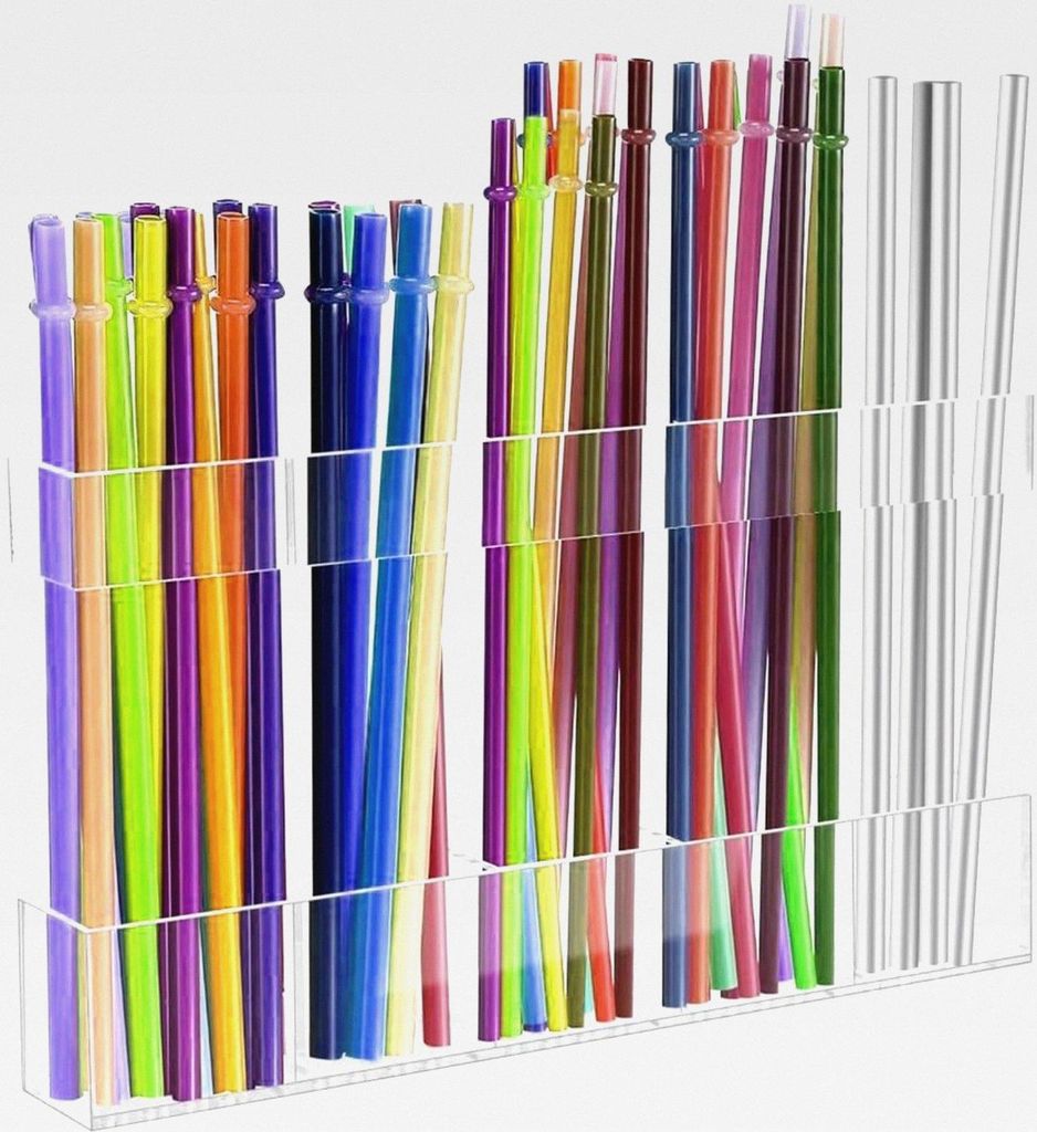 Acryl Strohhalmhalter | Trinkhalmbehälter Für Tumbler | Küchenarbeitsplatte Aufbewahrungsbox Für Kaffee Rührstäbchen Gabeln