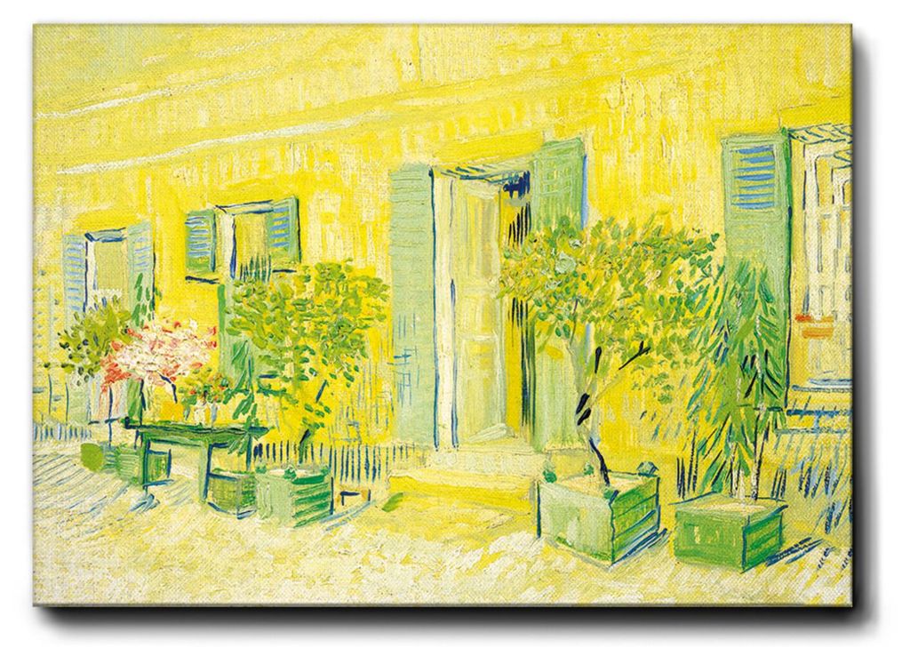 Giallobus - Außenansicht eines Restaurants in Asnières - Vincent Van Gogh - 140L x 100B cm - Bild - Premium Loom Canvas mit hoher Dicke