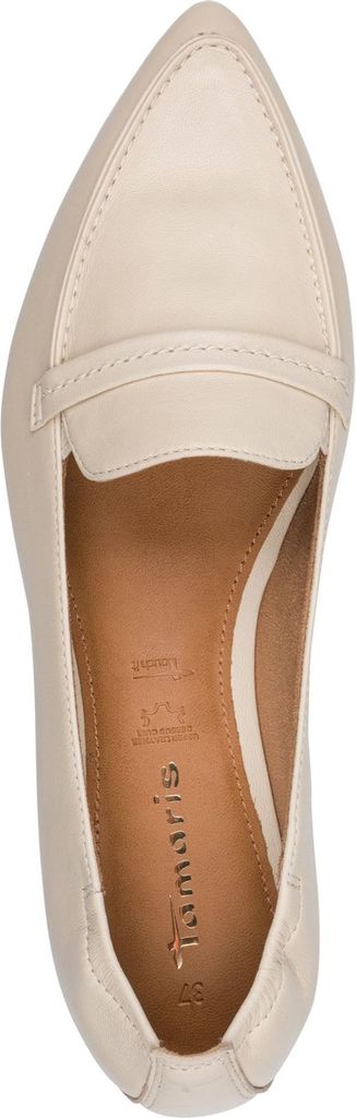 Tamaris Damen Leder Slipper flach weiches Fußbett 1-24237-46, Größe:40 EU, Farbe:Beige